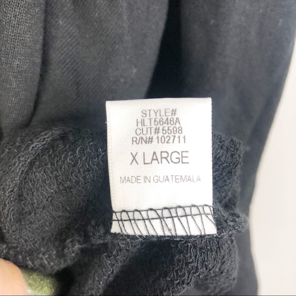 GIBSON | Off the Shoulder Black Sweatshirt Bell Sleeves XL - Picture 7 of 8